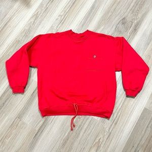 Vintage Starting Point Red Active Sweater Sweatshirt with drawstring at waist
